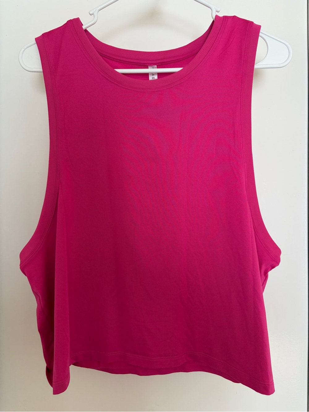 Fabletics Cropped Muscle Tank Top Womens XL Pink High Neck Athletic Gym Workout